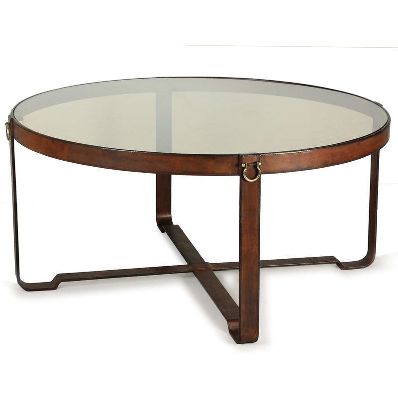 Harness Round Coffee Table-SARREID-SARREID-29906-Coffee Tables-1-France and Son