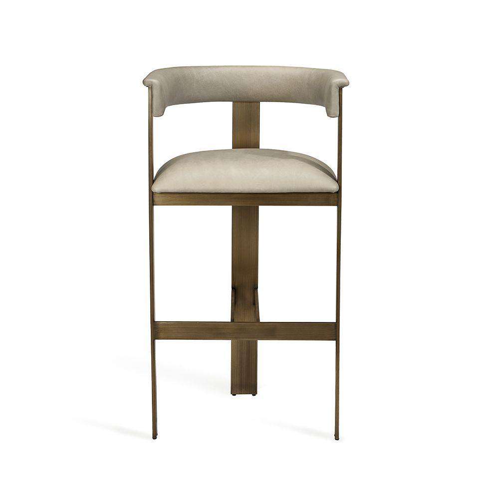 Darcy Bar Stool-Interlude-INTER-148102-Bar StoolsShiny Brass / Buff Cream-6-France and Son