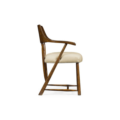 Smokers Style Dining Arm Chair-Jonathan Charles-JCHARLES-492783-DTM-F400-Dining ChairsMedium Driftwood-28-France and Son