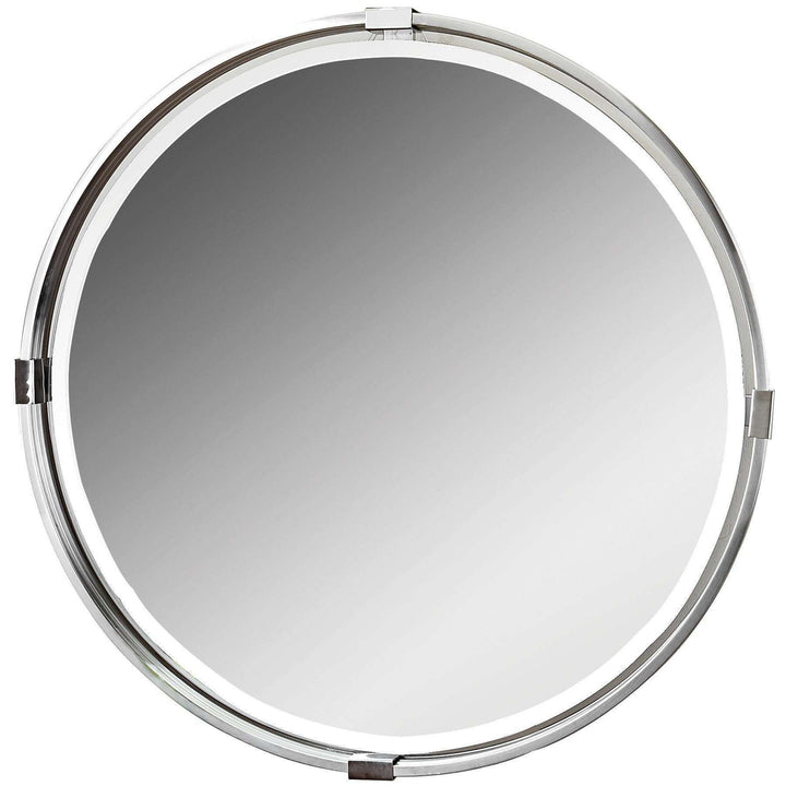 Tazlina Brushed Nickel Round Mirror-Uttermost-UTTM-09109-Mirrors-1-France and Son