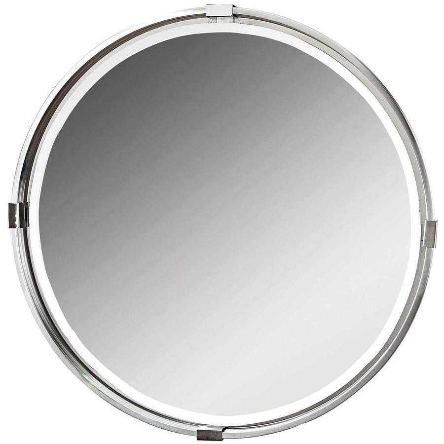 Tazlina Brushed Nickel Round Mirror-Uttermost-UTTM-09109-Mirrors-1-France and Son