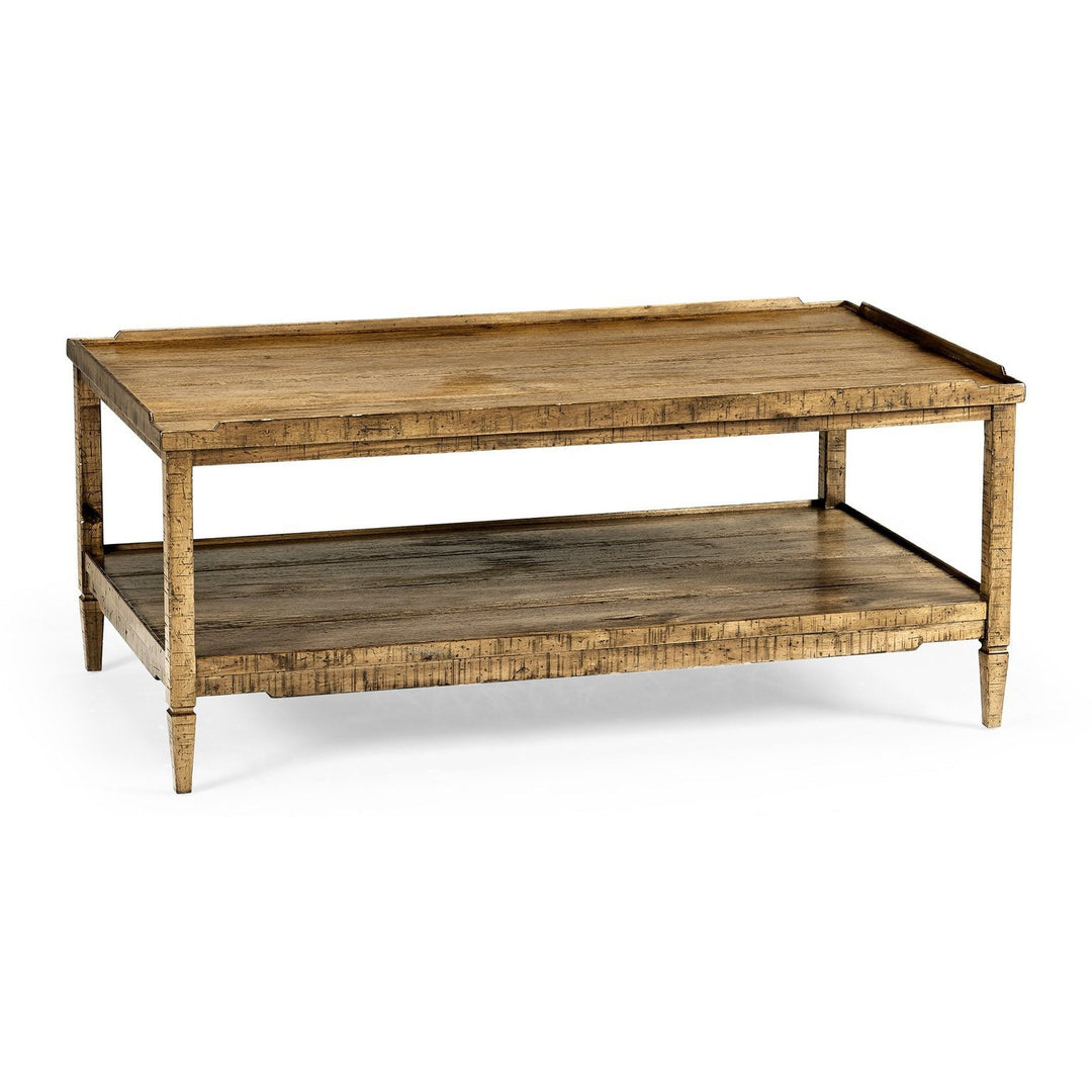 Casual Distressed Coffee Table-Jonathan Charles-JCHARLES-491021-DTM-Coffee TablesMedium Driftwood-10-France and Son