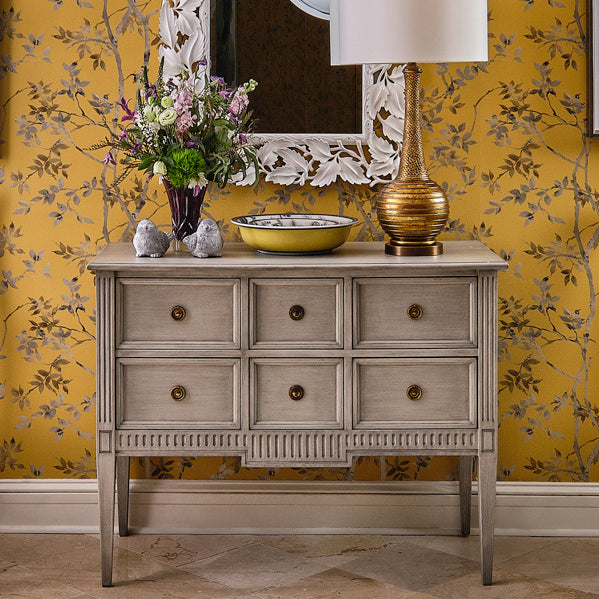 Provencal 6 Drawer Commode-Alden Parkes-ALDEN-DS-COM58-WH-Bookcases & CabinetsWhite-3-France and Son