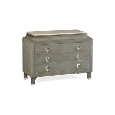 Oak Chest of Drawers with Marble Top-Jonathan Charles-JCHARLES-495652-GYO-DressersGreyed Oak & Carrara White Marble-6-France and Son