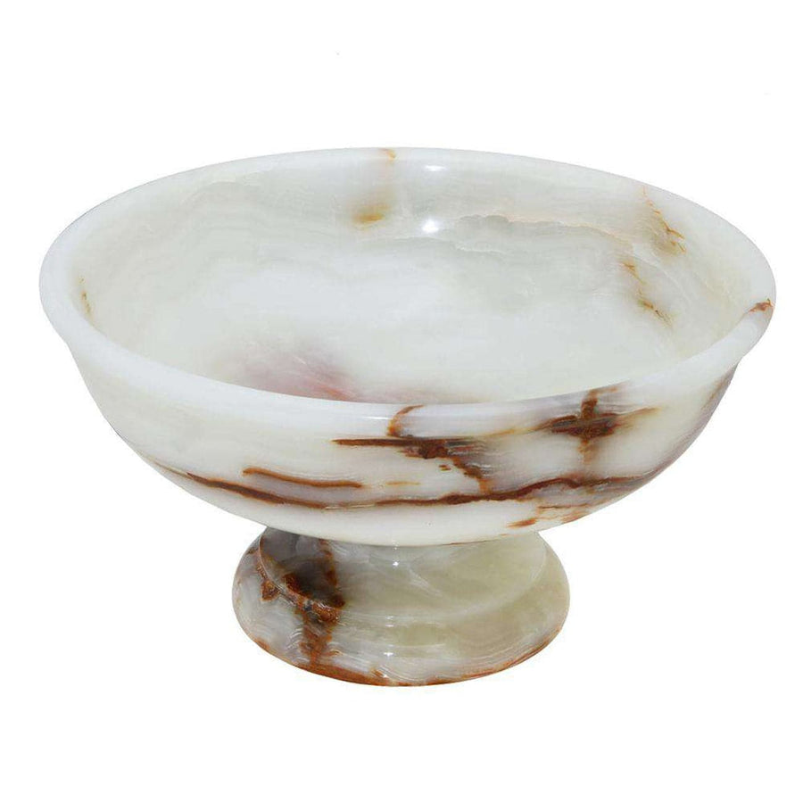 Carpo Collection Light Green 12" Onyx Pedestal Bowl