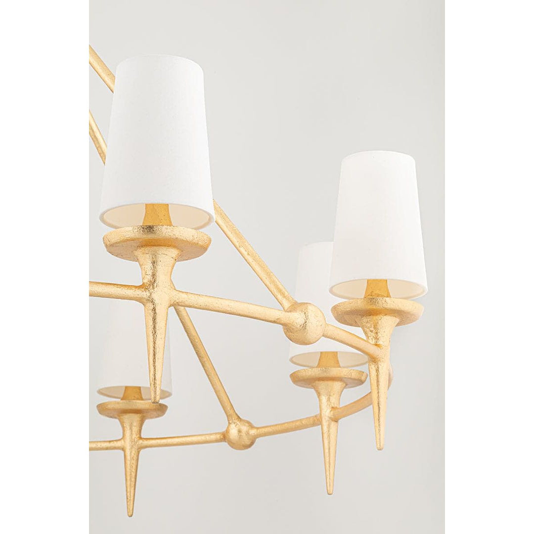 Torch 8 Light Chandelier-Hudson Valley-HVL-6648-GL-ChandeliersGold Leaf-3-France and Son