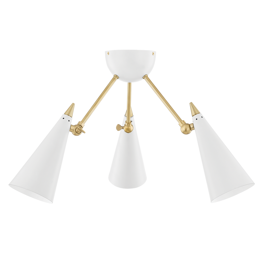 Moxie 3 Light Semi Flush-Mitzi-HVL-H441603-AGB/WH-Flush MountsAged Brass / White-2-France and Son