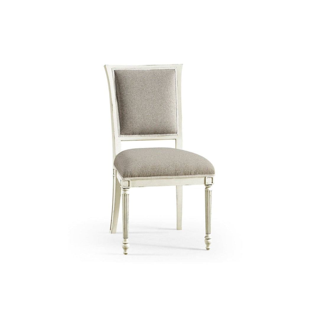 Flare Uph. Side Chair Flared Top-Jonathan Charles-JCHARLES-003-2-130-CHK-Dining ChairsIvory-3-France and Son