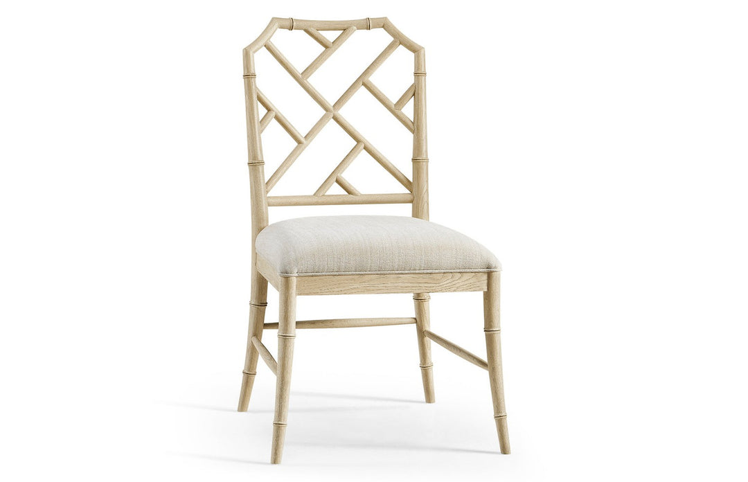 Saros Chippendale Bamboo Side Chair-Jonathan Charles-JCHARLES-003-2-121-STO-Dining ChairsDry Stripped Oak-6-France and Son