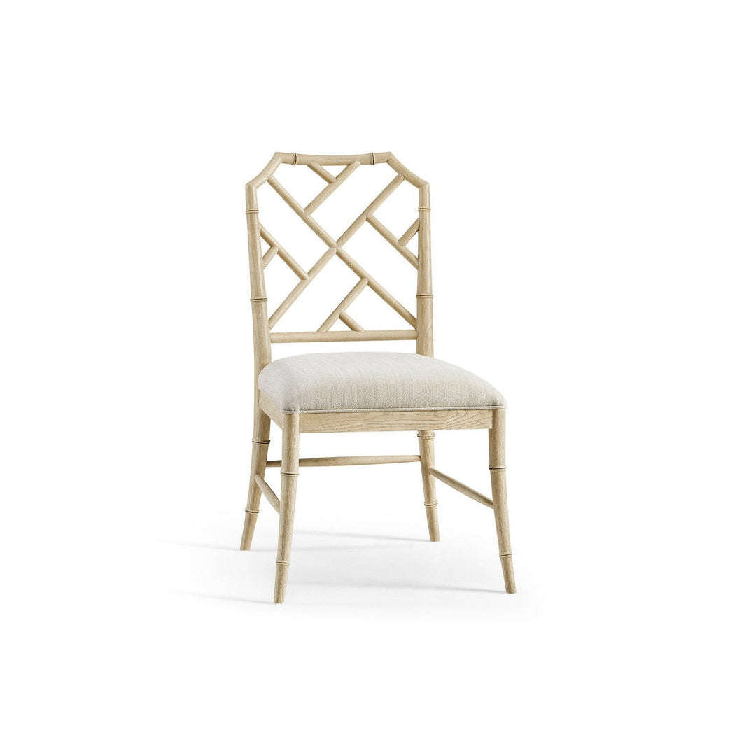 Saros Chippendale Bamboo Side Chair-Jonathan Charles-JCHARLES-003-2-121-STO-Dining ChairsDry Stripped Oak-6-France and Son