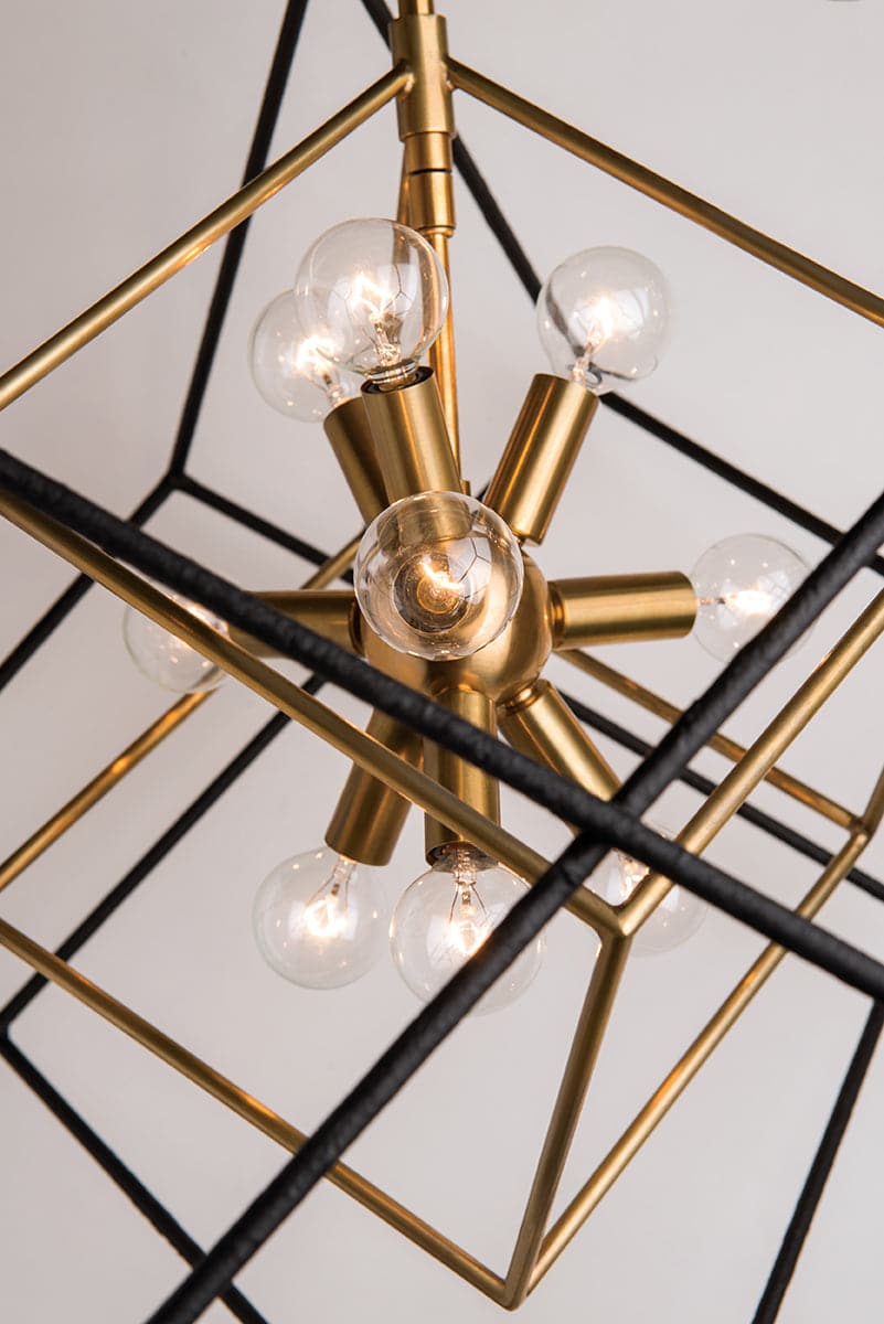 Roundout 15 Light Chandelier-Hudson Valley-HVL-1255-AGB/BK-ChandeliersAged Brass-3-France and Son