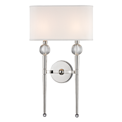 Rockland 2 Light Wall Sconce-Hudson Valley-HVL-8422-PN-Wall LightingPolished Nickel-2-France and Son