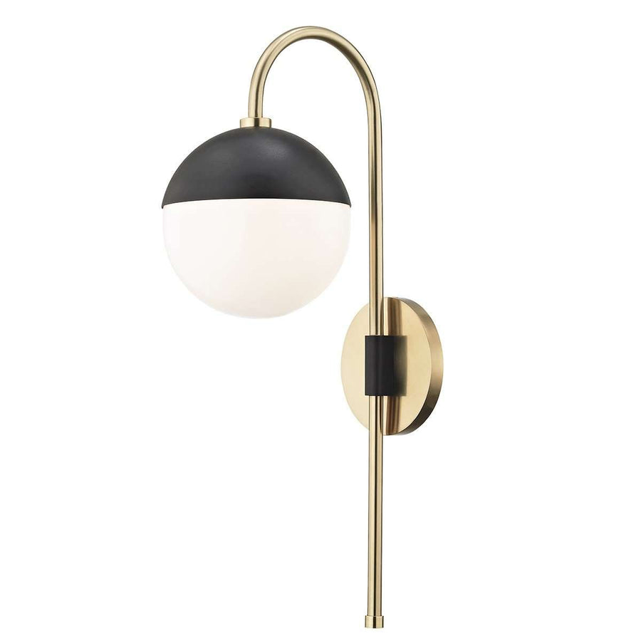 Renee 1 Light Wall Sconce With Plug-Mitzi-HVL-HL249101-AGB/BK-Wall LightingAged Brass/Black-1-France and Son