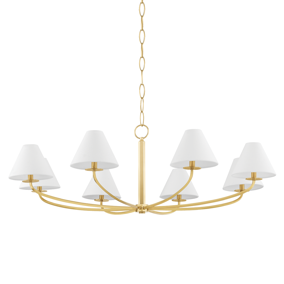 Stacey 8 Light Chandelier-Hudson Valley-HVL-BKO902-AGB-ChandeliersAged Brass-1-France and Son