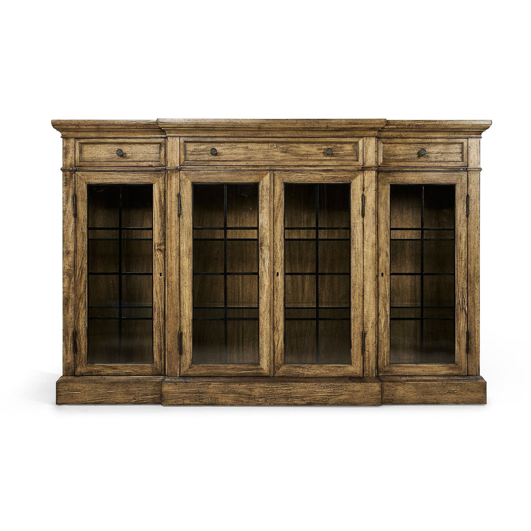 Four Door China Display Cabinet-Jonathan Charles-JCHARLES-491027-CFW-Bookcases & CabinetsCountry Walnut-7-France and Son