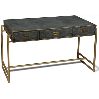 Grey Leather Shagreen Desk-SARREID-SARREID-40466-Desks-1-France and Son
