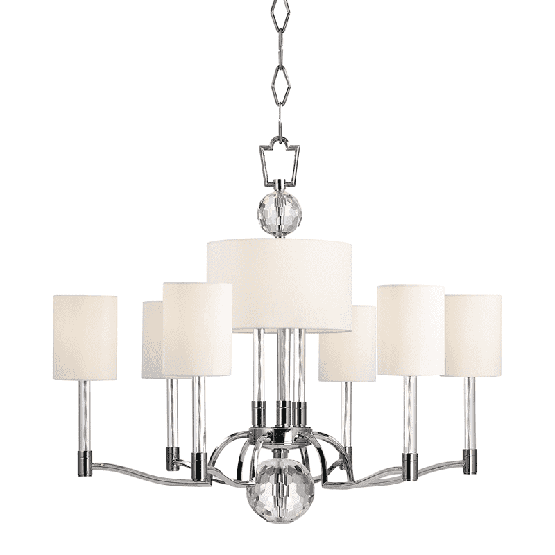 Waterloo 9 Light Chandelier Polished Nickel-Hudson Valley-HVL-3006-PN-Chandeliers-1-France and Son