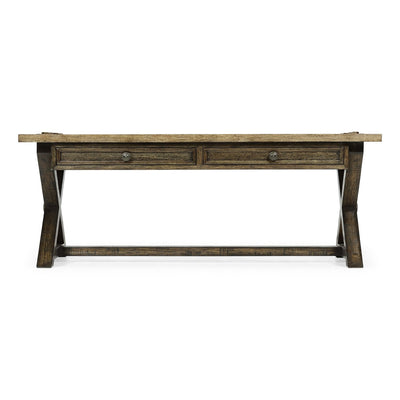 Casual Rectangular Coffee Table-Jonathan Charles-JCHARLES-491085-CFW-Coffee TablesCountry Walnut-7-France and Son