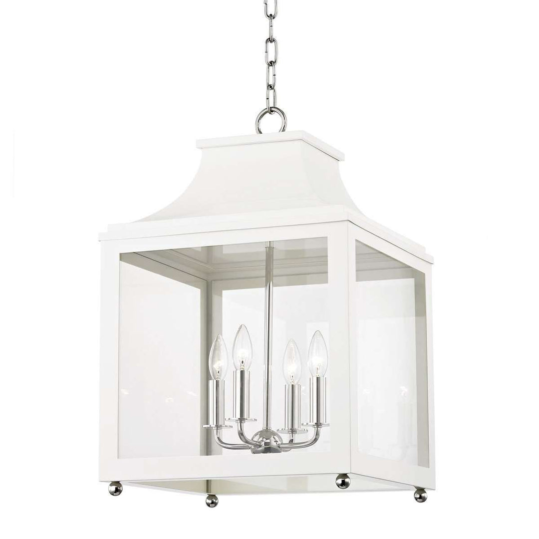 Leigh 4 Light Large Pendant-Mitzi-HVL-H259704L-PN/WH-PendantsSilver/White-6-France and Son
