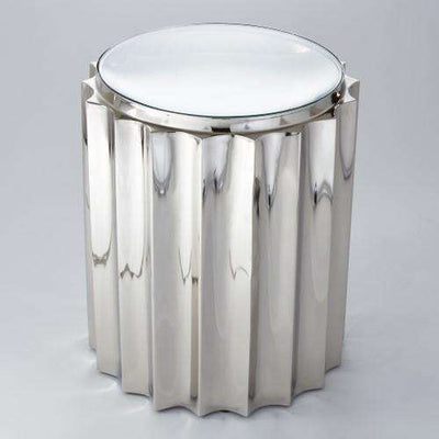 Fluted Column Table - Nickel-Global Views-GVSA-9.92133-Side Tables-1-France and Son