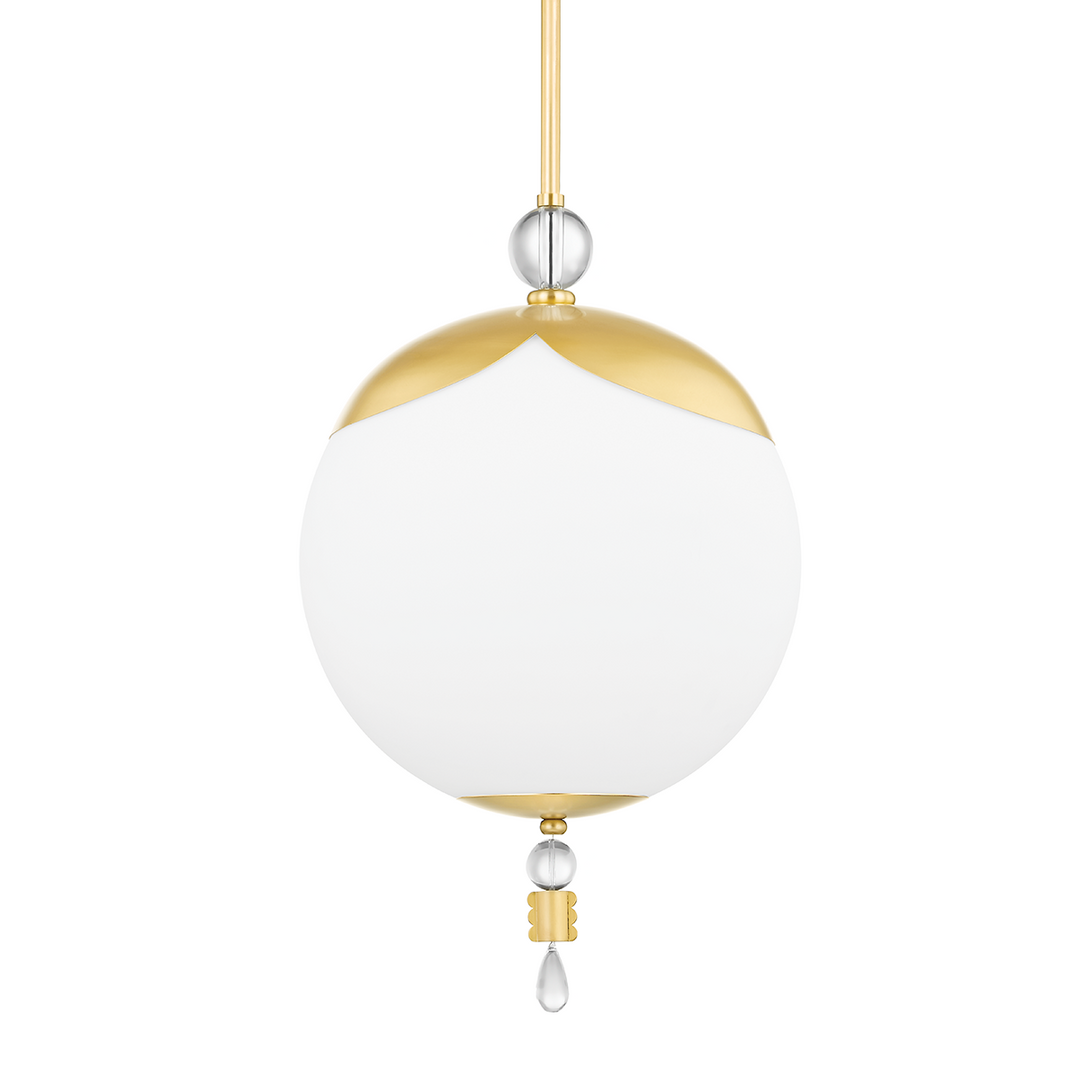 Perla 1 Light Large Pendant Aged Brass-Hudson Valley-HVL-KBS1748701L-AGB-Pendants-1-France and Son