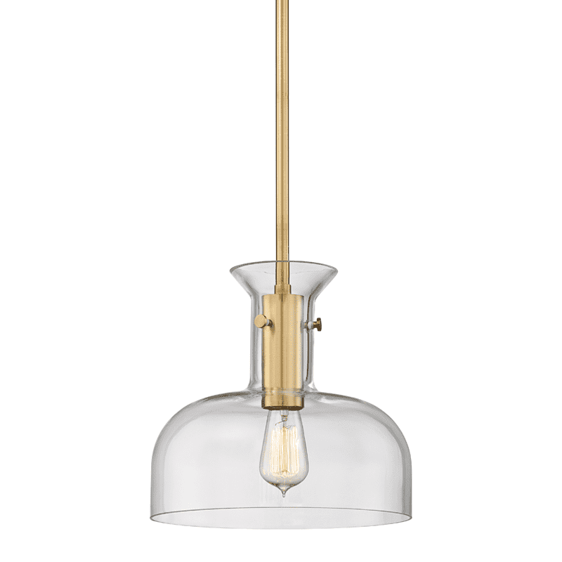 Coffey 1 Light Pendant-Hudson Valley-HVL-7912-AGB-PendantsSmall-Aged Brass-2-France and Son