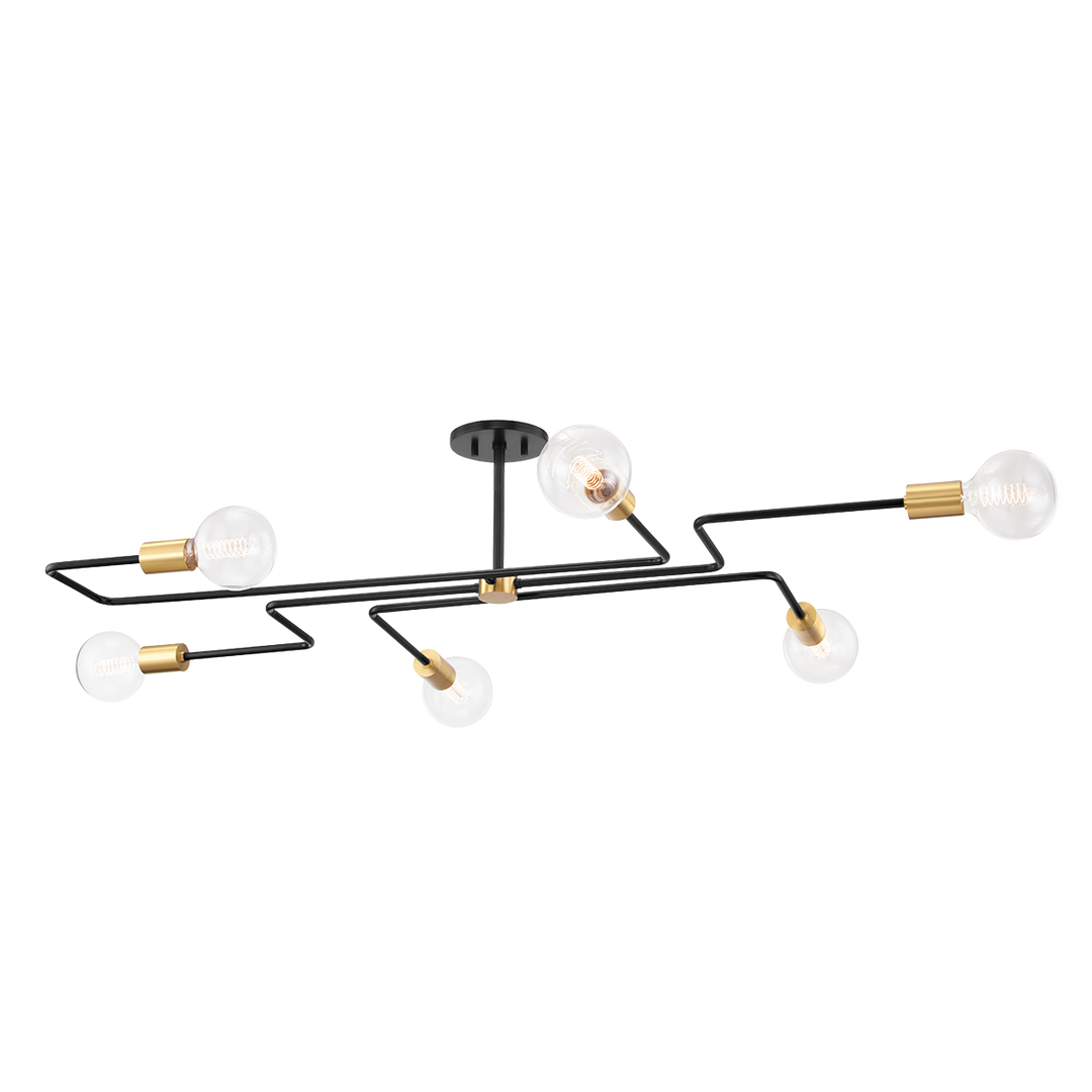 Jena 6 Light Flushmount-Mitzi-HVL-H488606L-AGB/TBK-Flush MountsAged Brass-1-France and Son