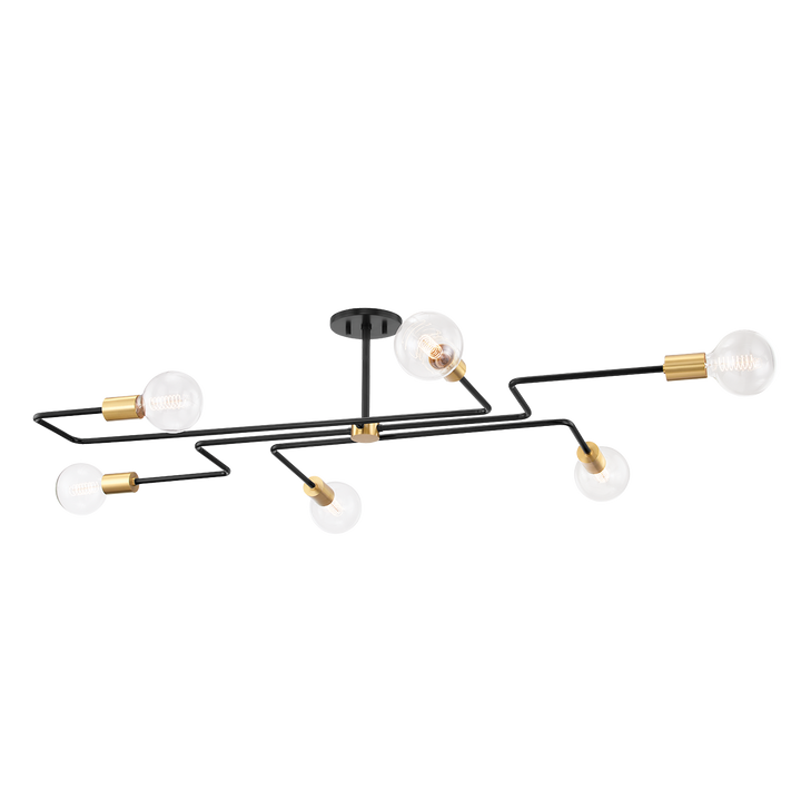 Jena 6 Light Flushmount-Mitzi-HVL-H488606L-AGB/TBK-Flush MountsAged Brass-1-France and Son