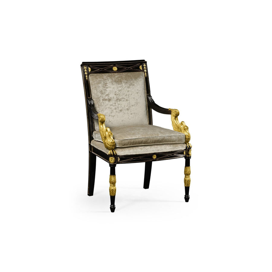 Swan Arm Chair-Jonathan Charles-JCHARLES-494983-BLA-F005-Dining Chairs-1-France and Son