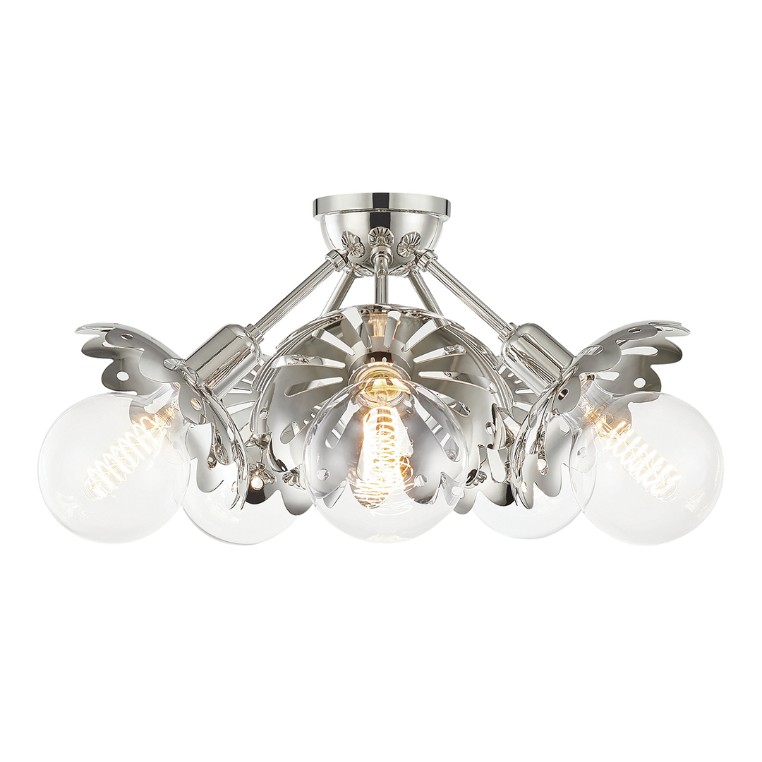 Alyssa 5 Light Semi Flush-Mitzi-HVL-H353605-PN-Flush MountsPolished Nickel-5-France and Son