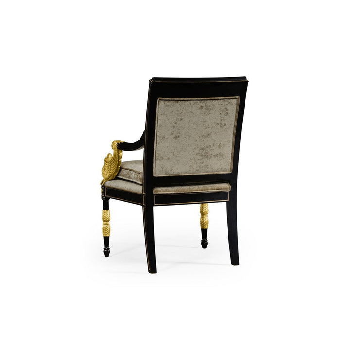 Swan Arm Chair-Jonathan Charles-JCHARLES-494983-BLA-F005-Dining Chairs-3-France and Son