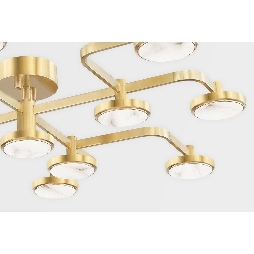 Meander 6 Light Chandelier-Hudson Valley-HVL-6332-AGB-ChandeliersAged Brass-4-France and Son