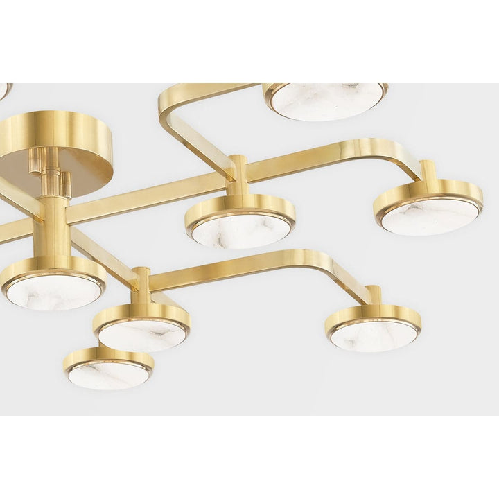 Meander 6 Light Chandelier-Hudson Valley-HVL-6332-AGB-ChandeliersAged Brass-4-France and Son