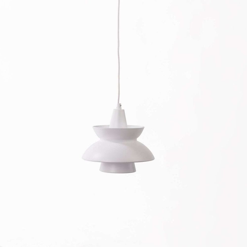 Mid-Century Modern Doo Wop Pendant Lamp - White