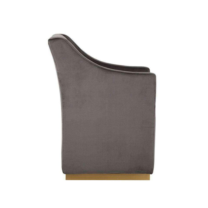 Zane Wheeled Lounge Chair - Brushed Brass-Sunpan-SUNPAN-102757-Lounge ChairsGrey-4-France and Son