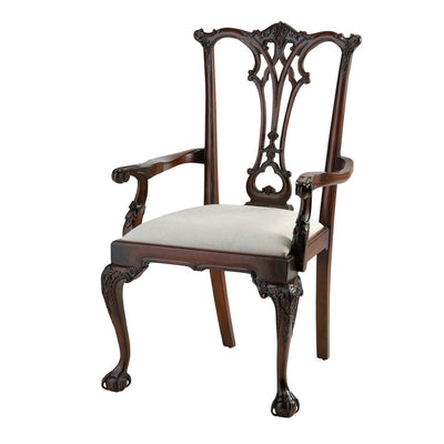 Chippendale Arm Chair-Alden Parkes-ALDEN-DC-CHP/A-Dining Chairs-1-France and Son