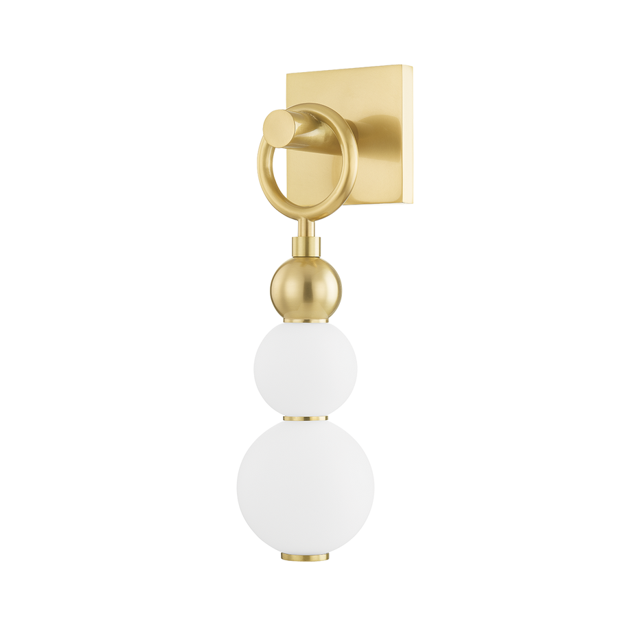 Perrin 1 Light Wall Sconce-Hudson Valley-HVL-PI1890101-AGB-Outdoor Wall SconcesAged Brass-1-France and Son