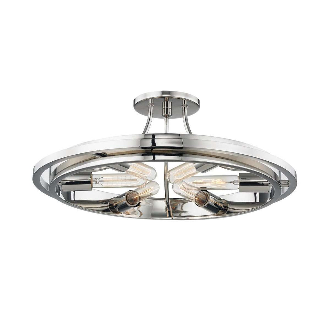 Chambers 6 Light Flush Mount-Hudson Valley-HVL-2721-PN-Flush MountsSilver-3-France and Son