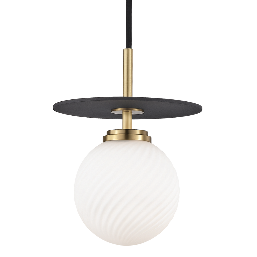 Ellis 1 Light Small Pendant-Mitzi-HVL-H200701S-AGB/BK-Pendants-1-France and Son