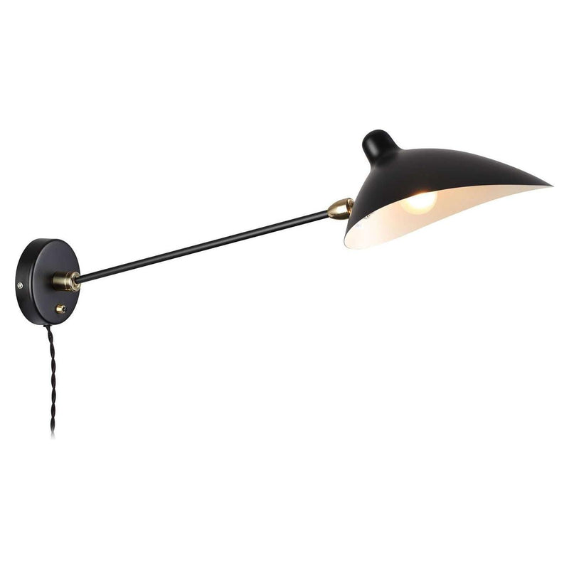 Mid Century Mouille Double Swivel Sconce - 28"-France & Son-LBW017BLK28-Wall Lighting-1-France and Son