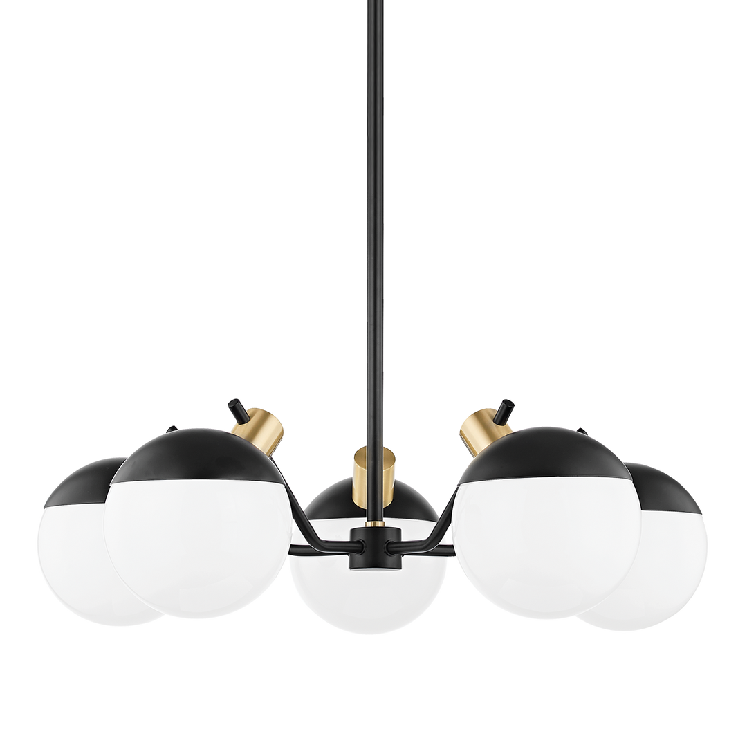 Miranda 5 Light Chandelier-Mitzi-HVL-H573805-AGB/SBK-ChandeliersAged Brass/Soft Black-1-France and Son