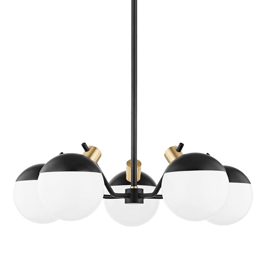 Miranda 5 Light Chandelier-Mitzi-HVL-H573805-AGB/SBK-ChandeliersAged Brass/Soft Black-1-France and Son