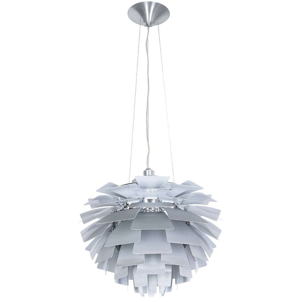 Mid-Century Modern Reproduction PH Artichoke Lamp - Silver - 23" Diameter Inspired by Poul Henningsen
