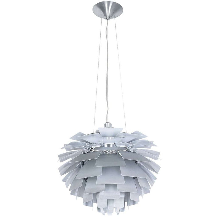Mid-Century Modern Reproduction PH Artichoke Lamp - Silver - 23" Diameter Inspired by Poul Henningsen