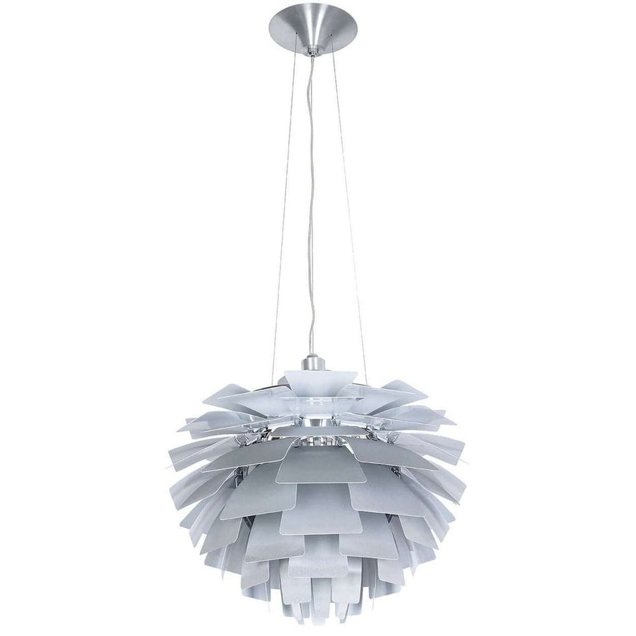 Mid-Century Modern Reproduction PH Artichoke Lamp - Silver - 23" Diameter Inspired by Poul Henningsen