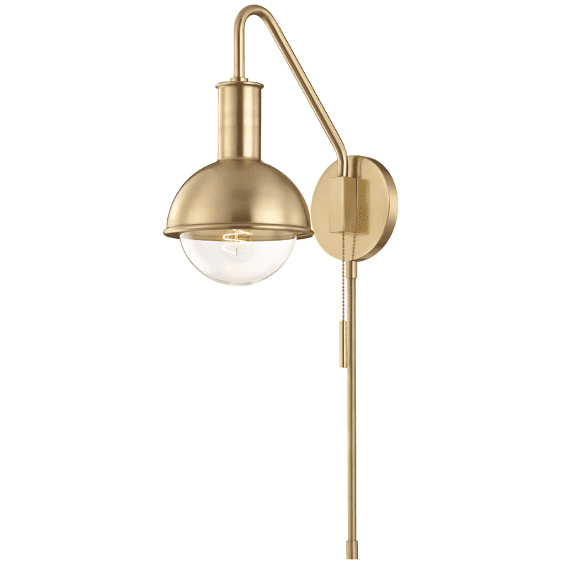 Riley 1 Light Wall Sconce With Plug-Mitzi-HVL-HL111101-AGB-Wall LightingAged Brass-1-France and Son