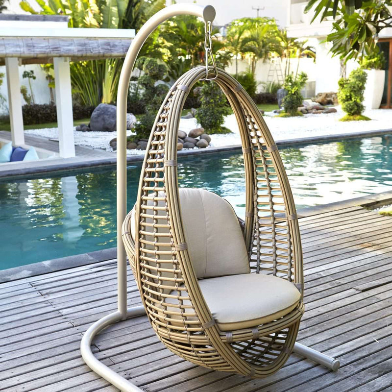 Heri Hanging Chair by Skyline-Skyline Design-SKYLINE-2972-BM-Set-Outdoor Lounge ChairsBlack Mushroom-3-France and Son