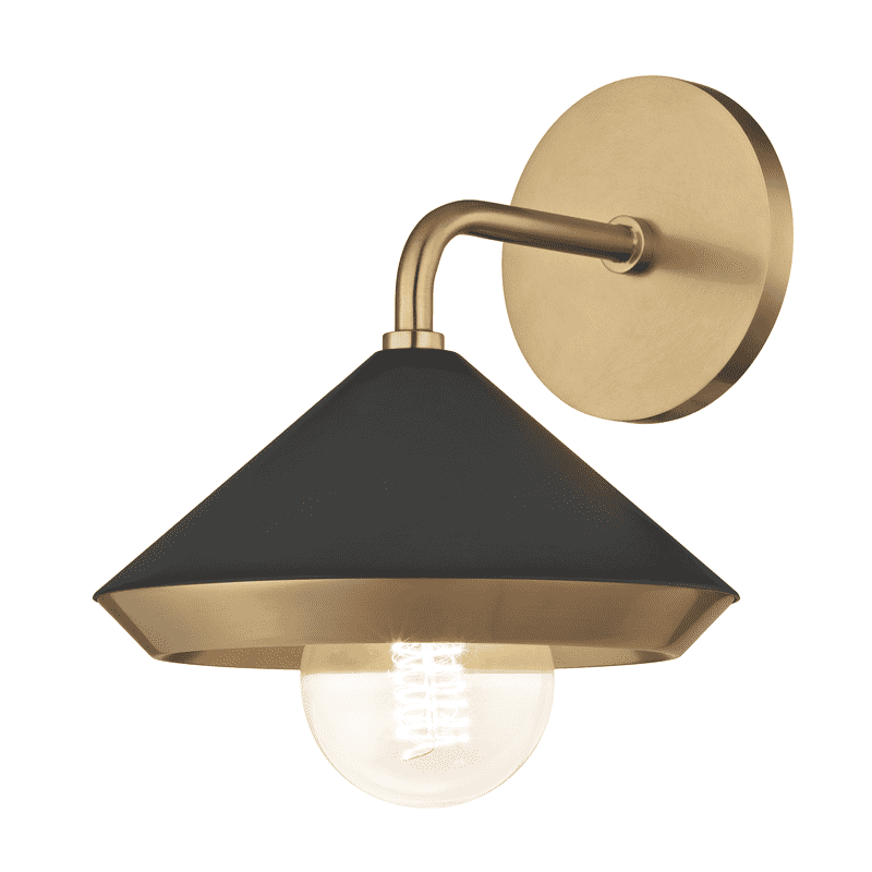 Marnie 1 Light Wall Sconce - Aged Brass-Mitzi-HVL-H139101-AGB/BK-Wall LightingBlack-1-France and Son