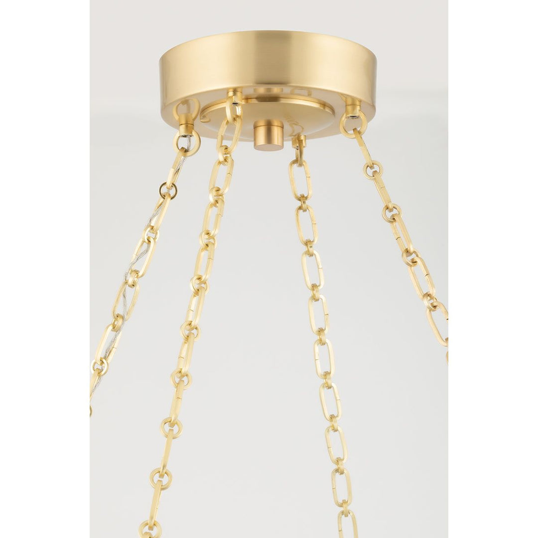 Lindley Small Led Chandelier-Hudson Valley-HVL-1938-AGB-ChandeliersAged Brass-3-France and Son