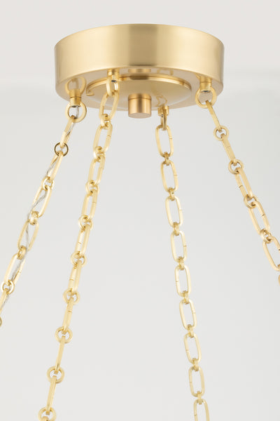 Lindley Small Led Chandelier-Hudson Valley-HVL-1938-AGB-ChandeliersAged Brass-3-France and Son